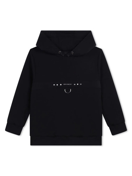  Givenchy Kids Logo-lettering Hoodie - Black 