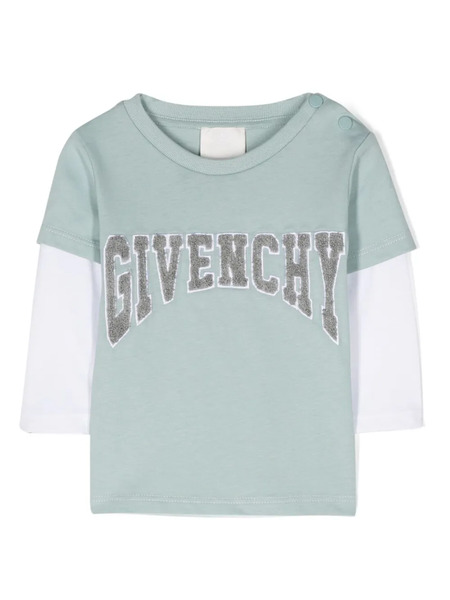  Givenchy Kids Logo-patch Cotton T-shirt - Blue 