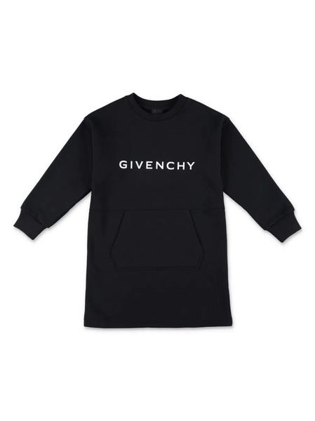  Givenchy Kids Logo-print Fleece Jersey Dress - Black 