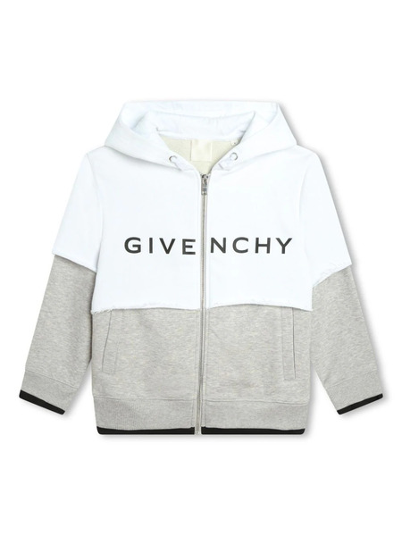  Givenchy Kids Logo-print Layered Hoodie - White 