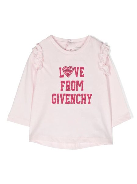  Givenchy Kids Logo-print Long-sleeve T-shirt - Pink 