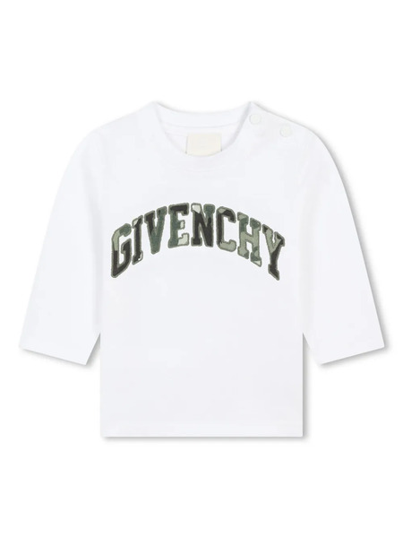  Givenchy Kids Logo-print Long-sleeve T-shirt - White 