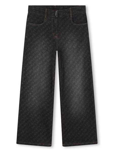 Givenchy Kids Logo-print Straight-leg Jeans - Blue 