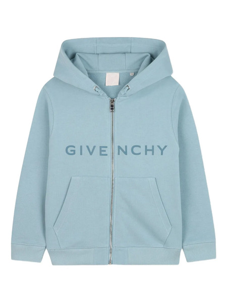  Givenchy Kids Logo-print Zip-up Hoodie - Blue 