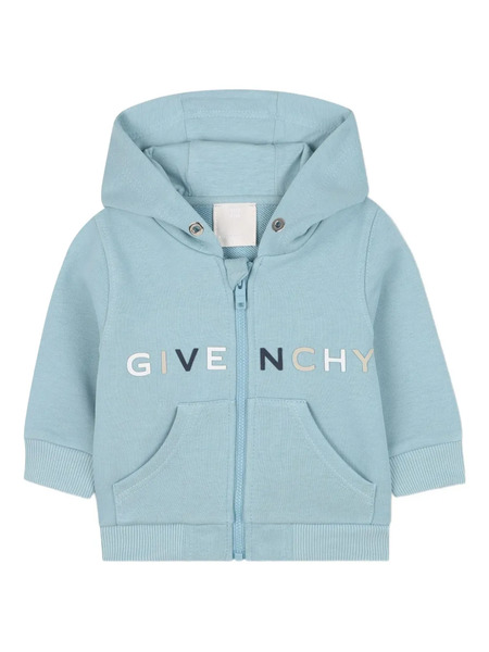  Givenchy Kids Logo-print Zip-up Hoodie - Grey 