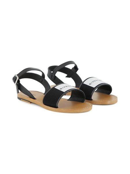  Givenchy Kids Logo Strap Sandals - Black 
