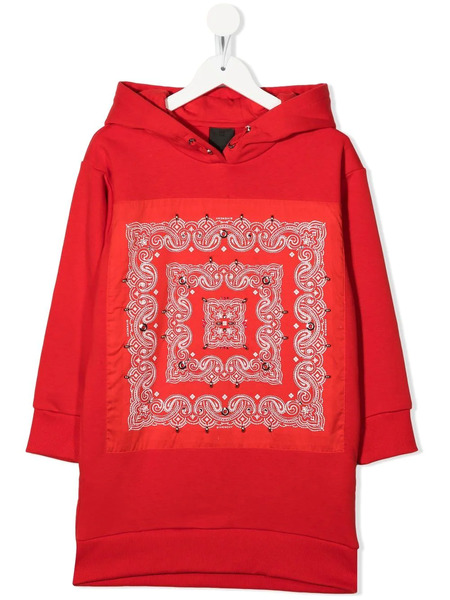  Givenchy Kids Long Sleeve Hoodie Dress - Red 
