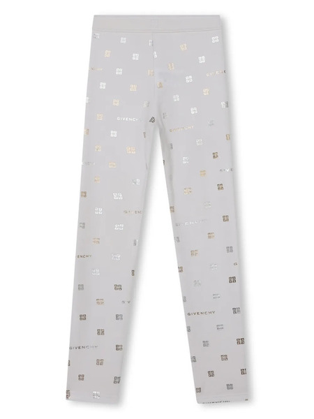 Givenchy Kids Metallic 4g-print Leggings - White 
