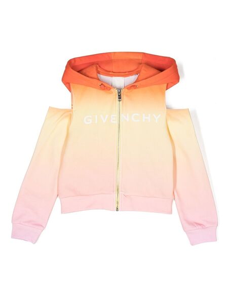  Givenchy Kids Ombre Zip-up Sweatshirt - Orange 