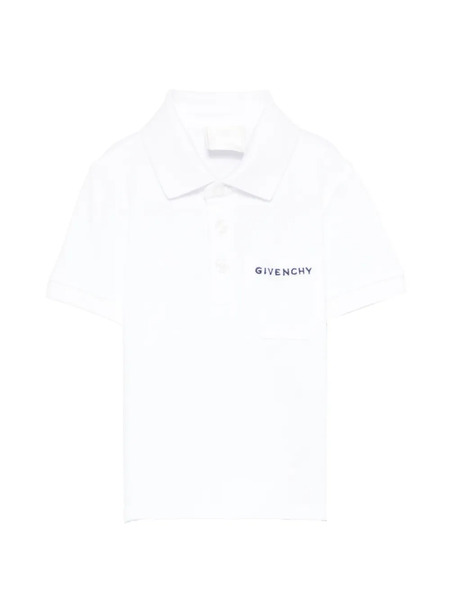  Givenchy Kids Pocket Short-sleeve Polo Shirt - White 
