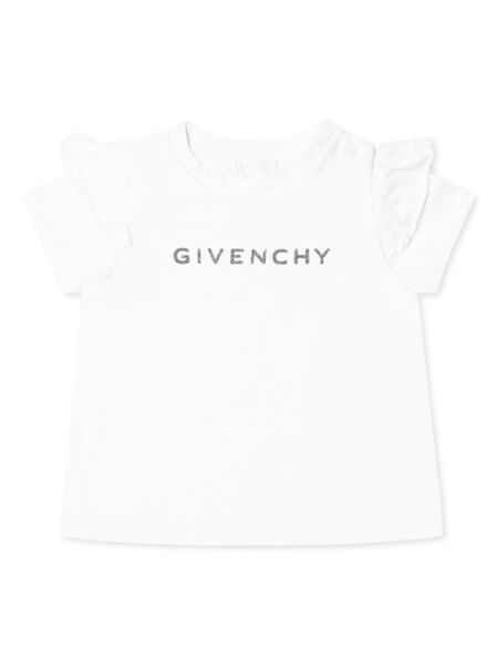  Givenchy Kids Ruffle Sleeve T-shirt - White 