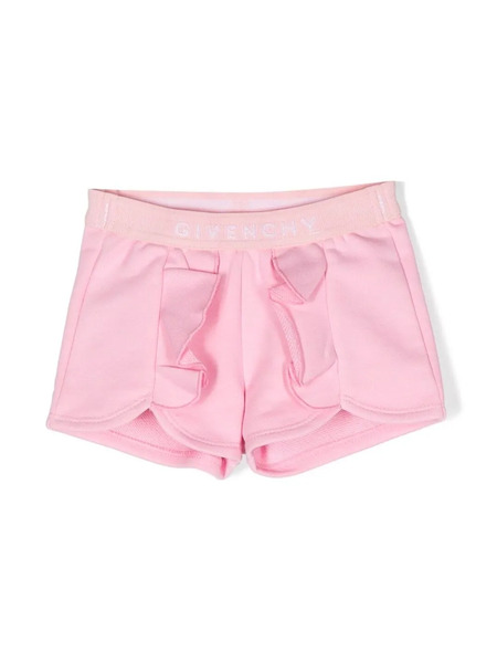  Givenchy Kids Ruffled-detail Track Shorts - Pink 