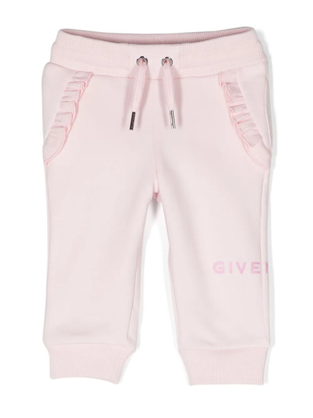  Givenchy Kids Ruffled-detailed Cotton Track Pants - Pink 