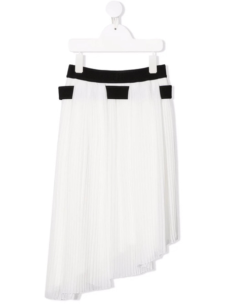  Givenchy Kids Two-tone Cotton Pleated Skirt - White 
