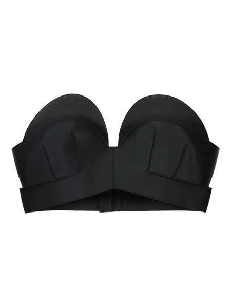  Givenchy Leather Crop Top - Black 