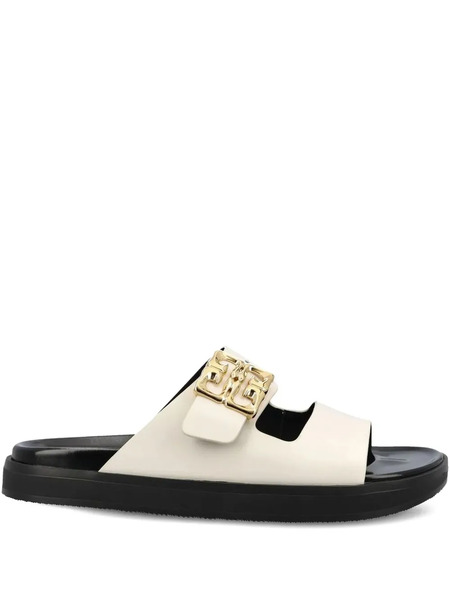  Givenchy Liquid 4g-embellishment Buckle Slides - Neutrals 