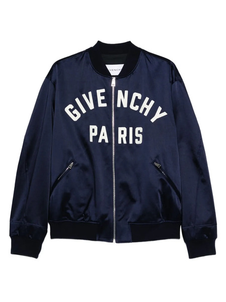  Givenchy Logo Bomber Jacket - Blue 