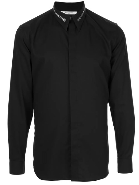  Givenchy Logo Collar Slim-fit Shirt - Black 