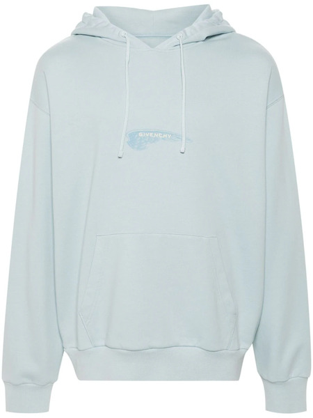  Givenchy Logo-embroidered Hoodie - Blue 