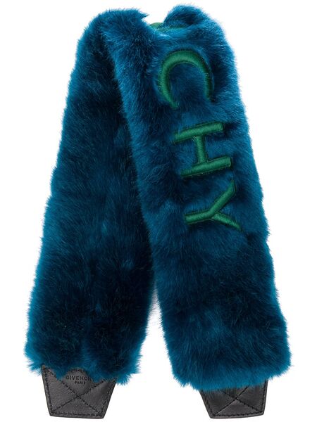  Givenchy Logo Fur Stole Strap Cover - Blue 