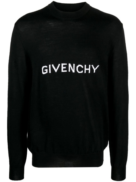 Givenchy Logo Intarsia Wool Jumper - Black 