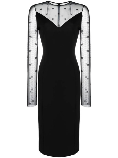  Givenchy Logo-jacquard Midi Dress - Black 