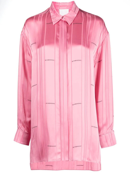  Givenchy Logo-jacquard Striped Shirt - Pink 