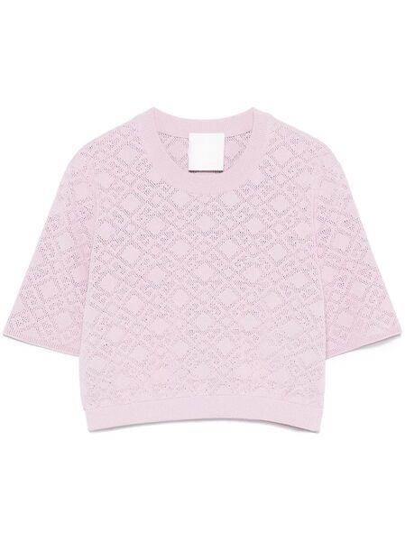  Givenchy Logo-knit Crop Top - Pink 