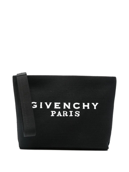  Givenchy Logo-lettering Clutch Bag - Black 