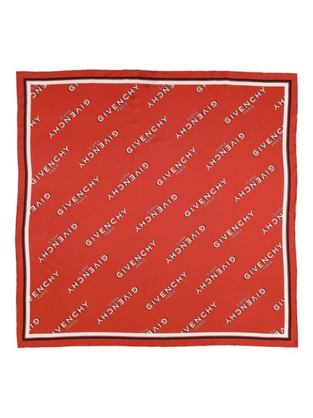  Givenchy Logo-lettering Silk Scarf - Red 