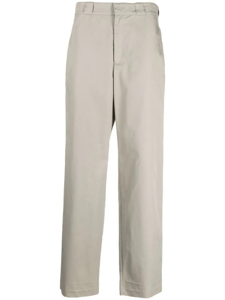  Givenchy Logo-patch Cotton Straight-leg Trousers - Grey 