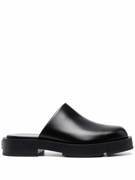  Givenchy Logo Plaque Block-heel Mules - Black 