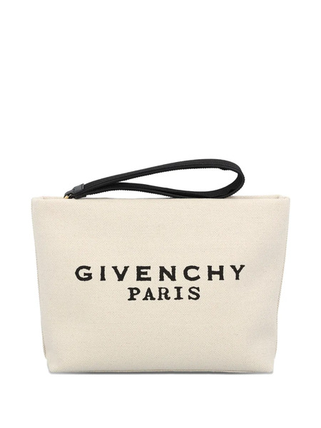  Givenchy Logo-print Clutch Bag - Neutrals 