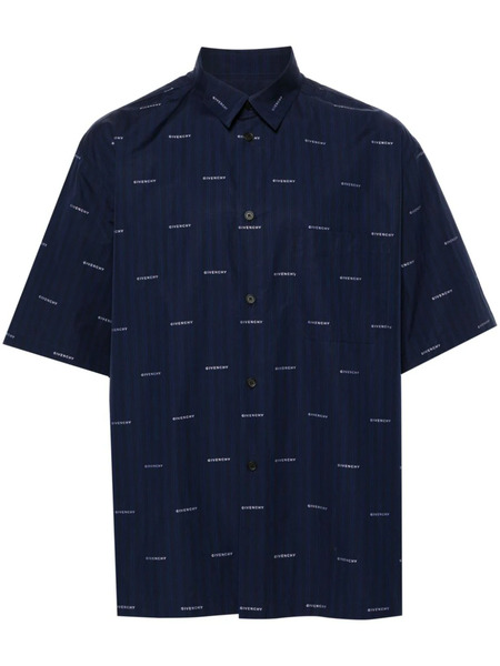 Givenchy Logo-print Cotton Shirt - Blue 