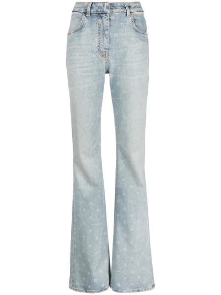  Givenchy Logo-print Flared Jeans - Blue 