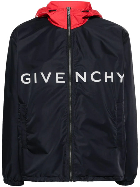  Givenchy Logo-print Hooded Jacket - Blue 