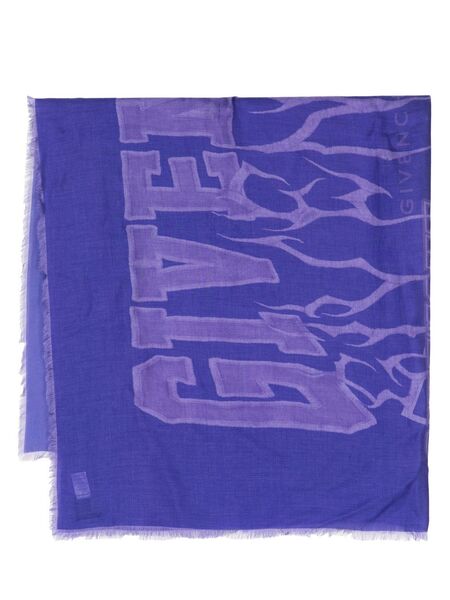  Givenchy Logo-print Modal-cashmere Scarf - Purple 