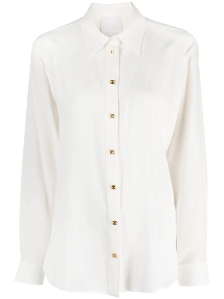  Givenchy Long-sleeve Silk Shirt - White 