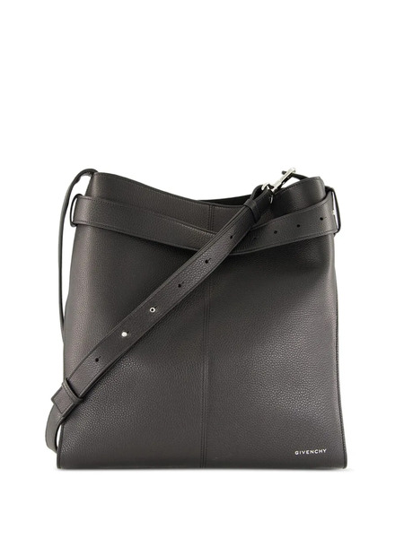  Givenchy Medium Belted Grained-leather Shoulder Bag - Black 