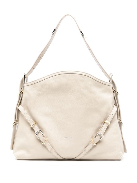  Givenchy Medium Voyou Leather Shoulder Bag - Neutrals 