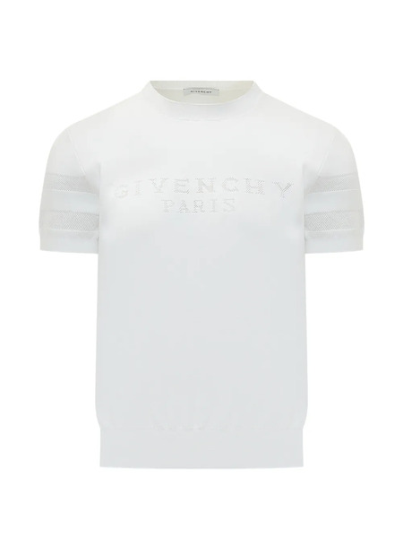  Givenchy Mesh Panel Sweater - White 