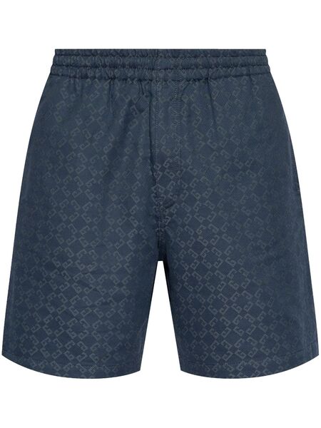  Givenchy Monogram-pattern Deck Shorts - Blue 