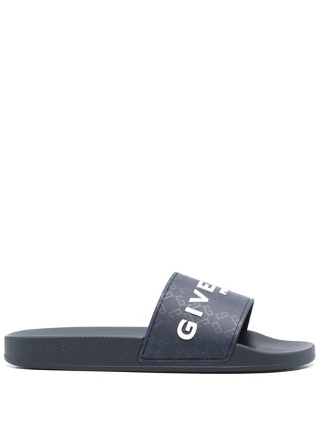  Givenchy Monogram 72 Slide Sandals - Blue 