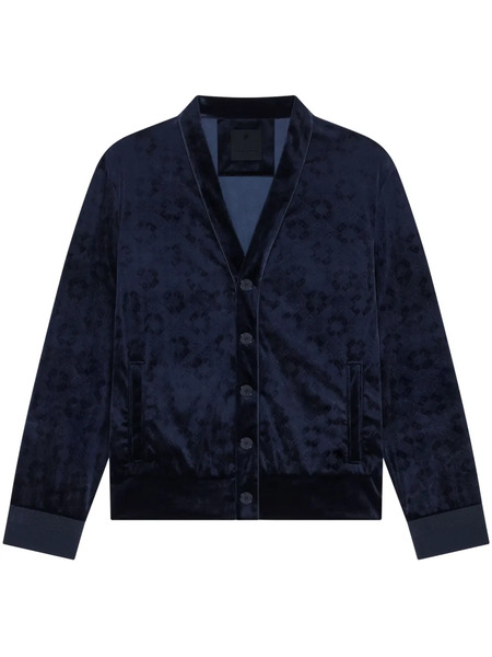  Givenchy Monogram 72 Velvet Cardigan - Blue 