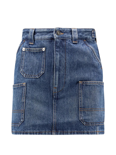  Givenchy Patch-pocket Denim Skirt - Blue 