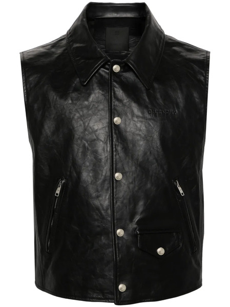  Givenchy Press-stud Leather Gilet - Black 