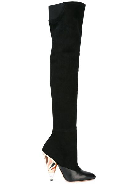  Givenchy Printed Heel Over-the-knee Boots - Black 
