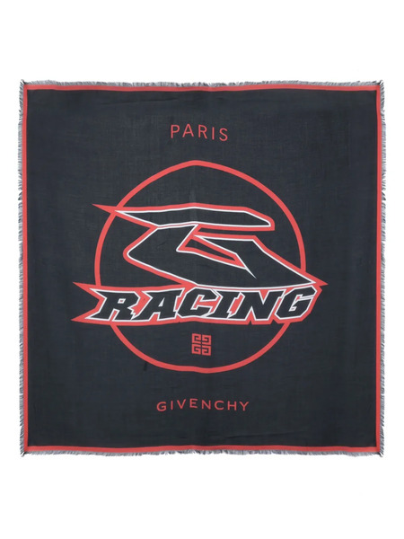  Givenchy Racing-print Square Scarf - Black 