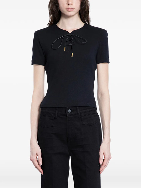  Givenchy Ribbed Lace-up Blouse - Black 