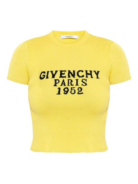  Givenchy Ribbed Logo Top - Yellow 